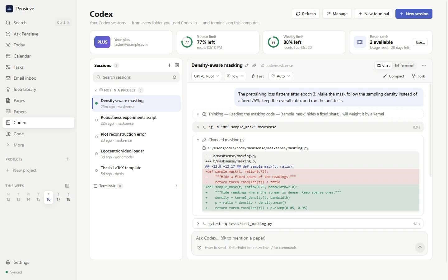 Codex in Pensieve