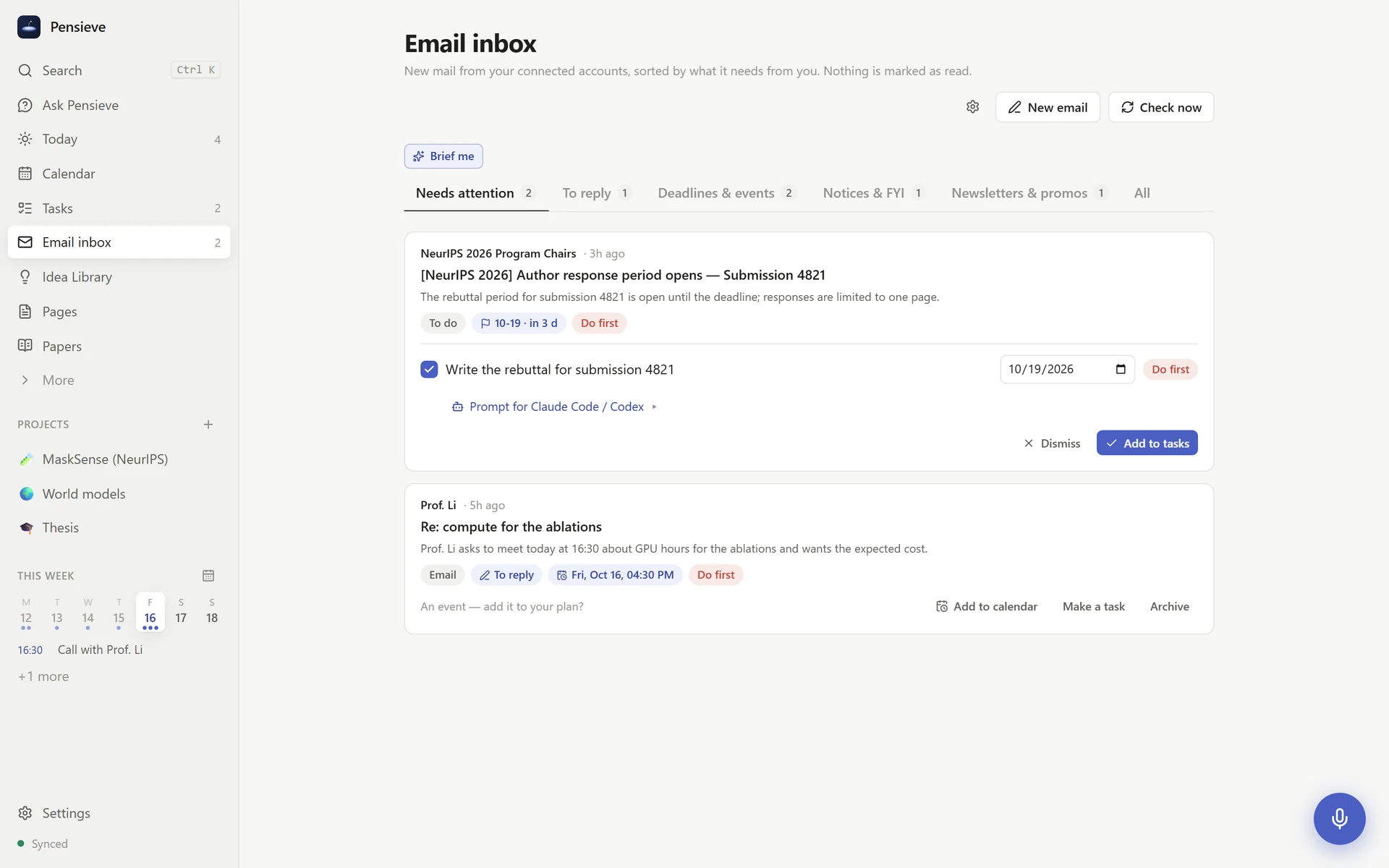 The email inbox